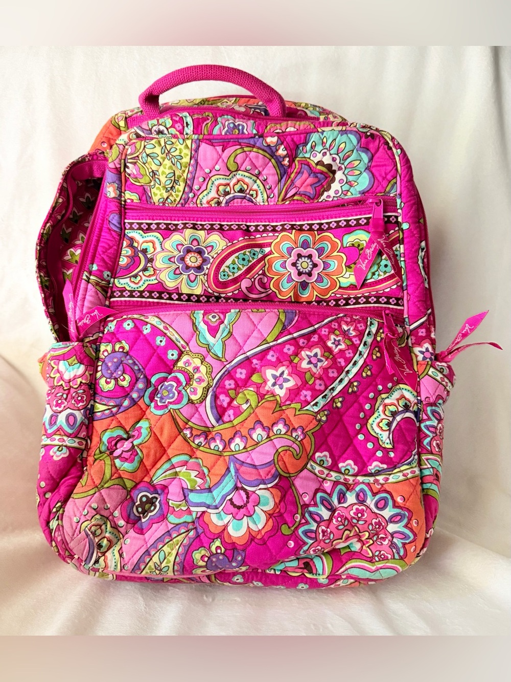 Vera Bradley Pink Paisley Quilted Backpack